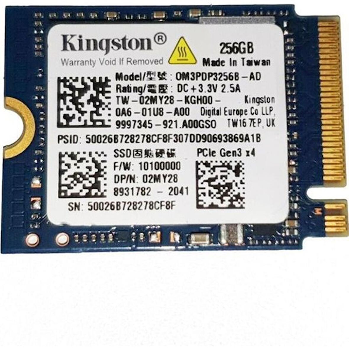 KINGSTON 256GB 2230 M.2 NVME SSD OM3PDP3256B-AD