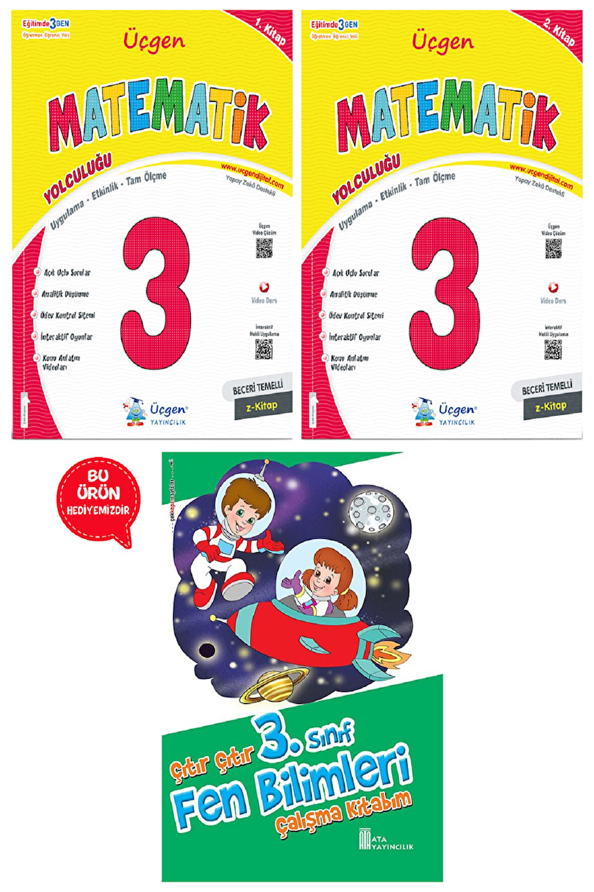 3.Sınıf Beceri Temelli  MATEMATİK Yolculuğu 1. Kitap ve 2. Kitap+ Fen Bilimleri Çalışma Kitabım