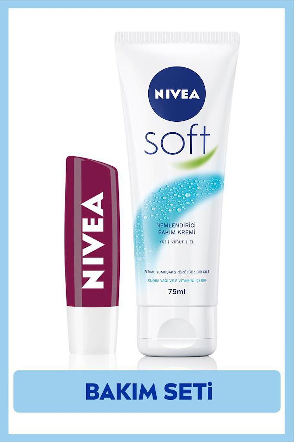 NIVEA Soft El Kremi 75ml,Dudak Nemlendirici Böğürtlen 4,8gr