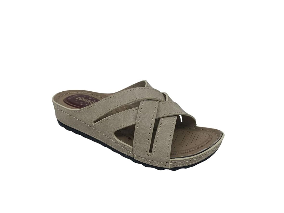 Zerhan Avox Kadın Krem Günlük Kullanım Terlik