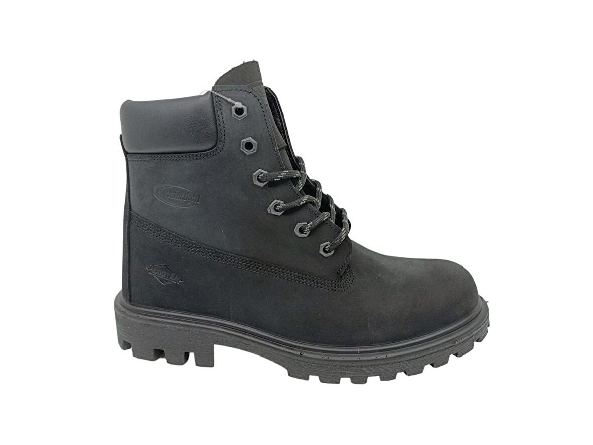 Scooter Unisex Siyah Nubuk Deri Su Geçirmez Bot M7108NKU