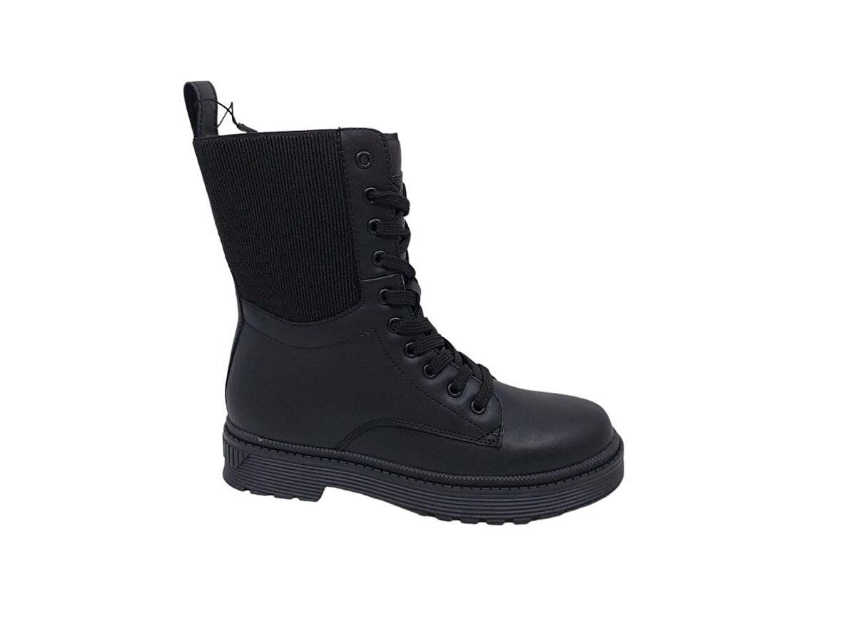 Polact 23002 Unisex Siyah Bağcıklı Fermuarlı Postal Bot