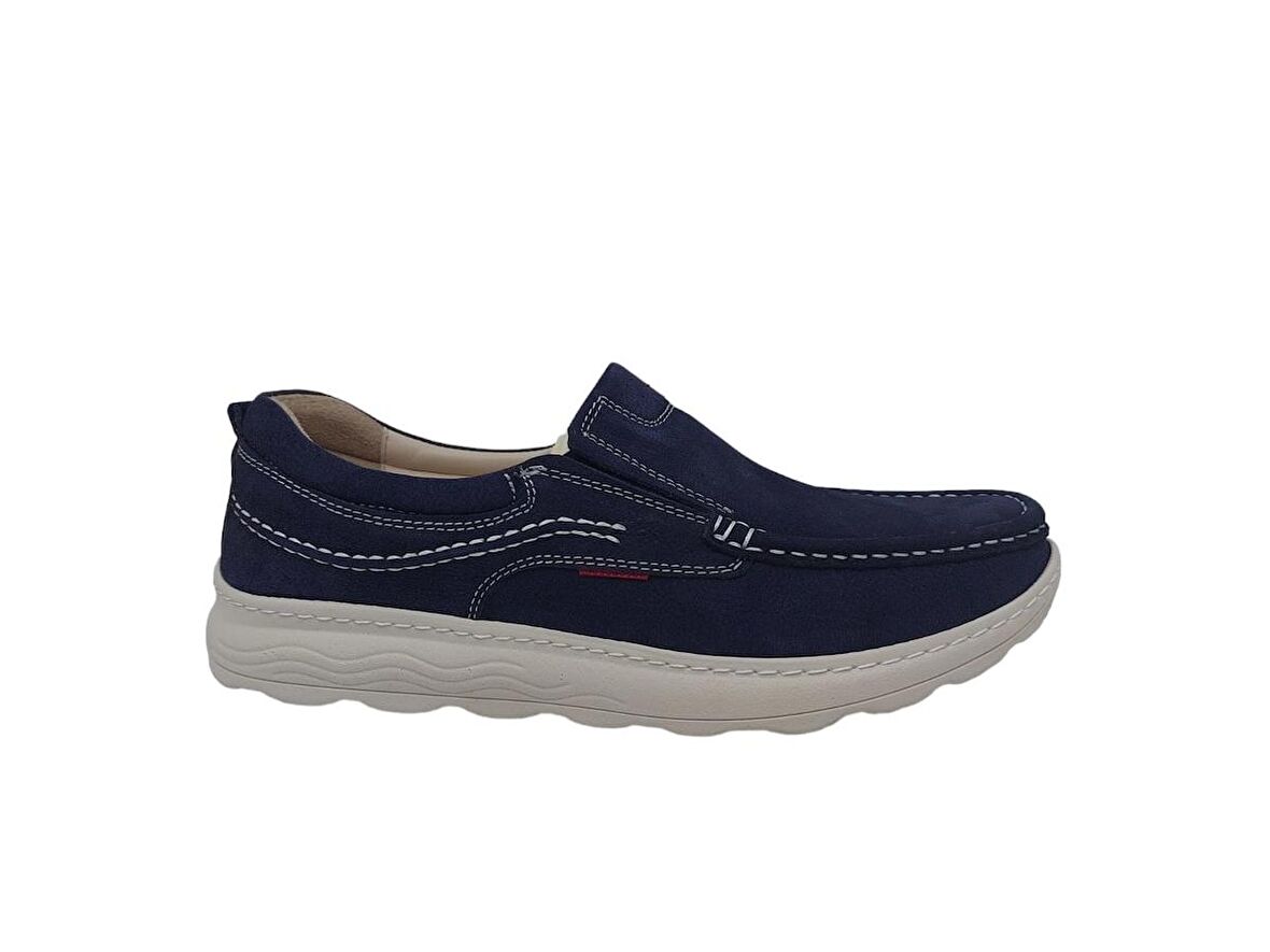 Paggi 1802 Erkek Lacivert Nubuk Deri Loafer Ayakkabı