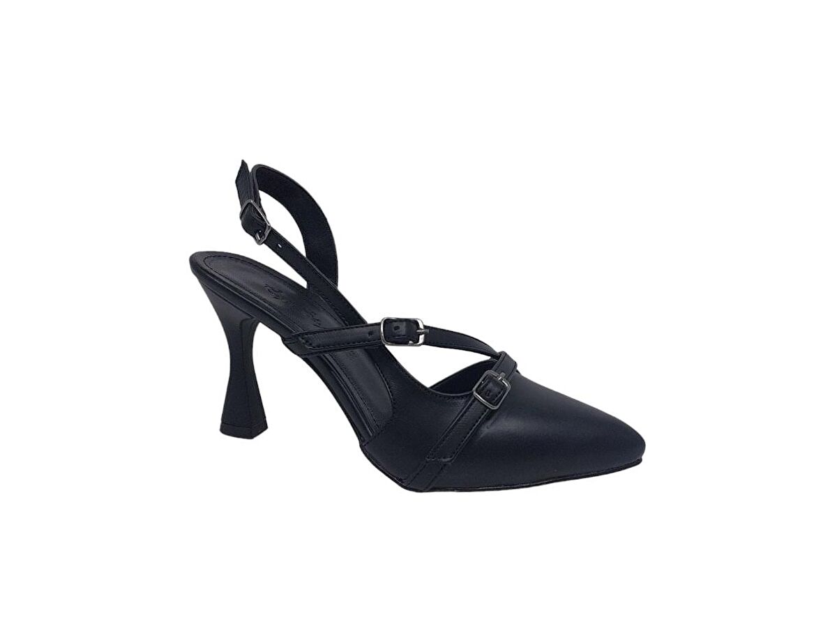 Zerhan 106 Kadın Siyah Topuklu Ayakkabı