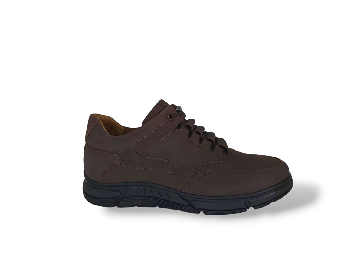 Modesa 265 Erkek Koyu Kahve Crazy Deri Lastik Bağcıklı Kauçuk Taban Ayakkabı