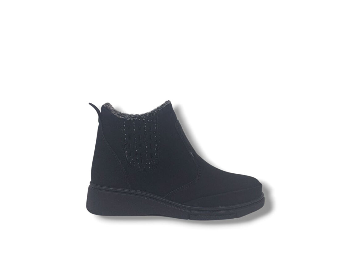 Zerhan 850 Kadın Siyah Fermuarlı Büyük Numara Bot 41 42