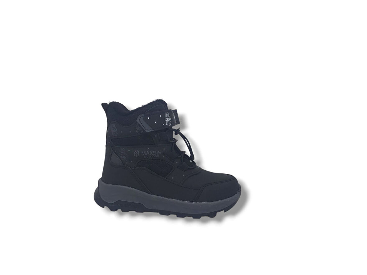 Zerhan 054 Çocuk Siyah Cırt Cırtlı Treking Bot