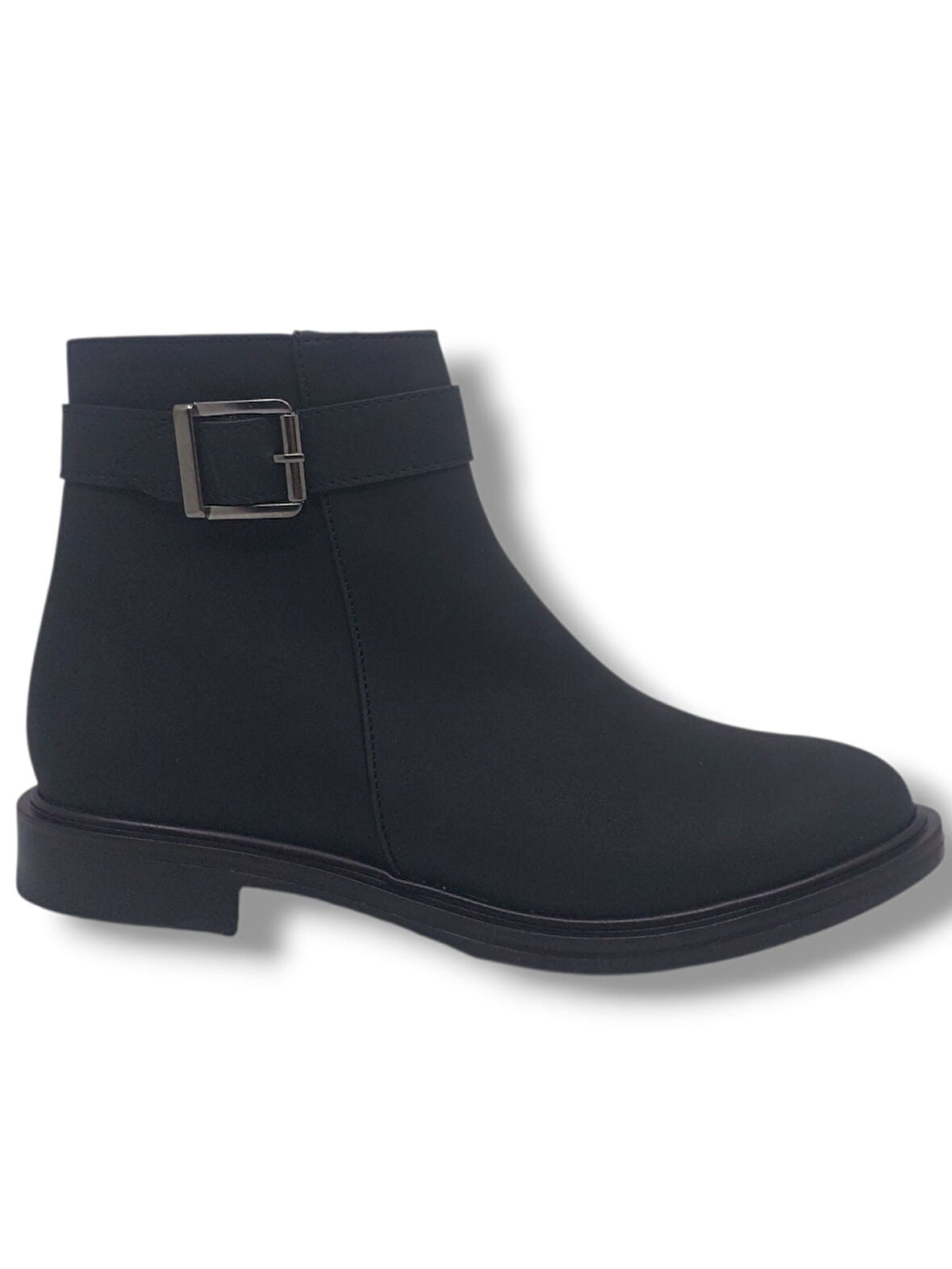 Zerhan 801 Kadın Siyah Tokalı Fermuarlı Büyük Numara Bot 41 42