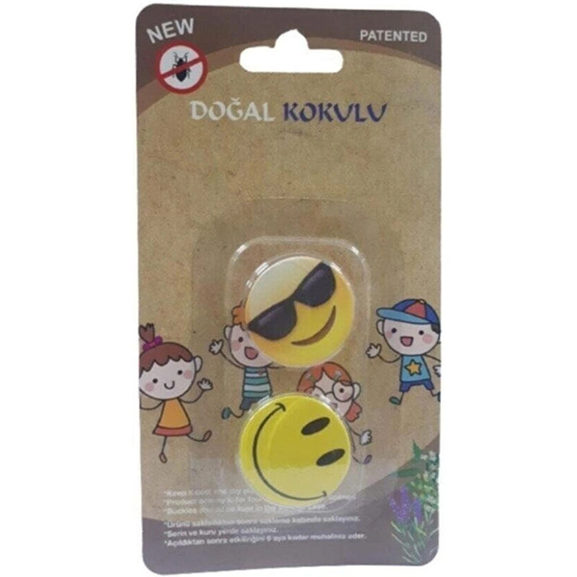 Headlice Stopper Doğal Kokulu Bit Rozeti 2 li Sarı Gülen Emoji