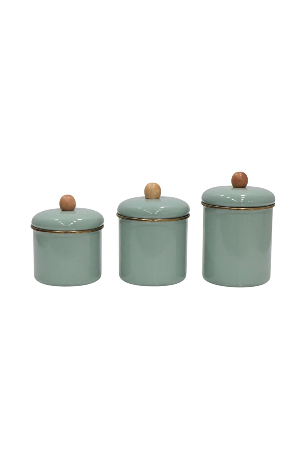 PR Home Soft Green Emaye Baharatlık Seti 3lü