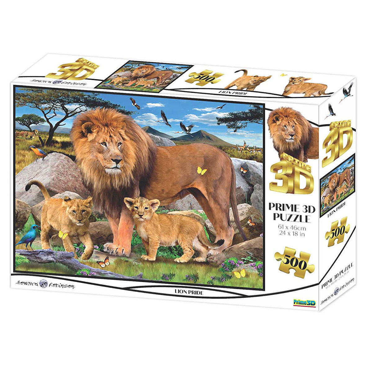 Prime 3D Aslan Ailesi 500 Parça Yetişkin Puzzle 10161