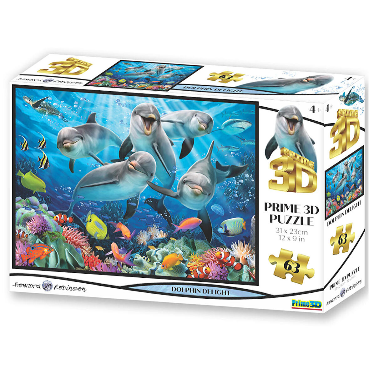 Prime 3D Sevimli Yunuslar 63 Parça Puzzle 10529