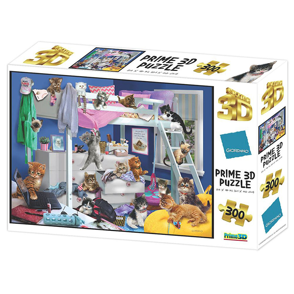 Prime 3D Giordano Yatak Odası Kedileri Puzzle 300 Parça 12236