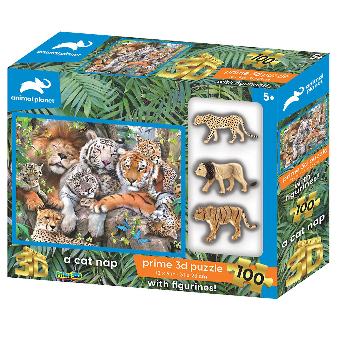 Prime 3D Vahşi Kediler 100 Parça Puzzle ve Figür Set 15544