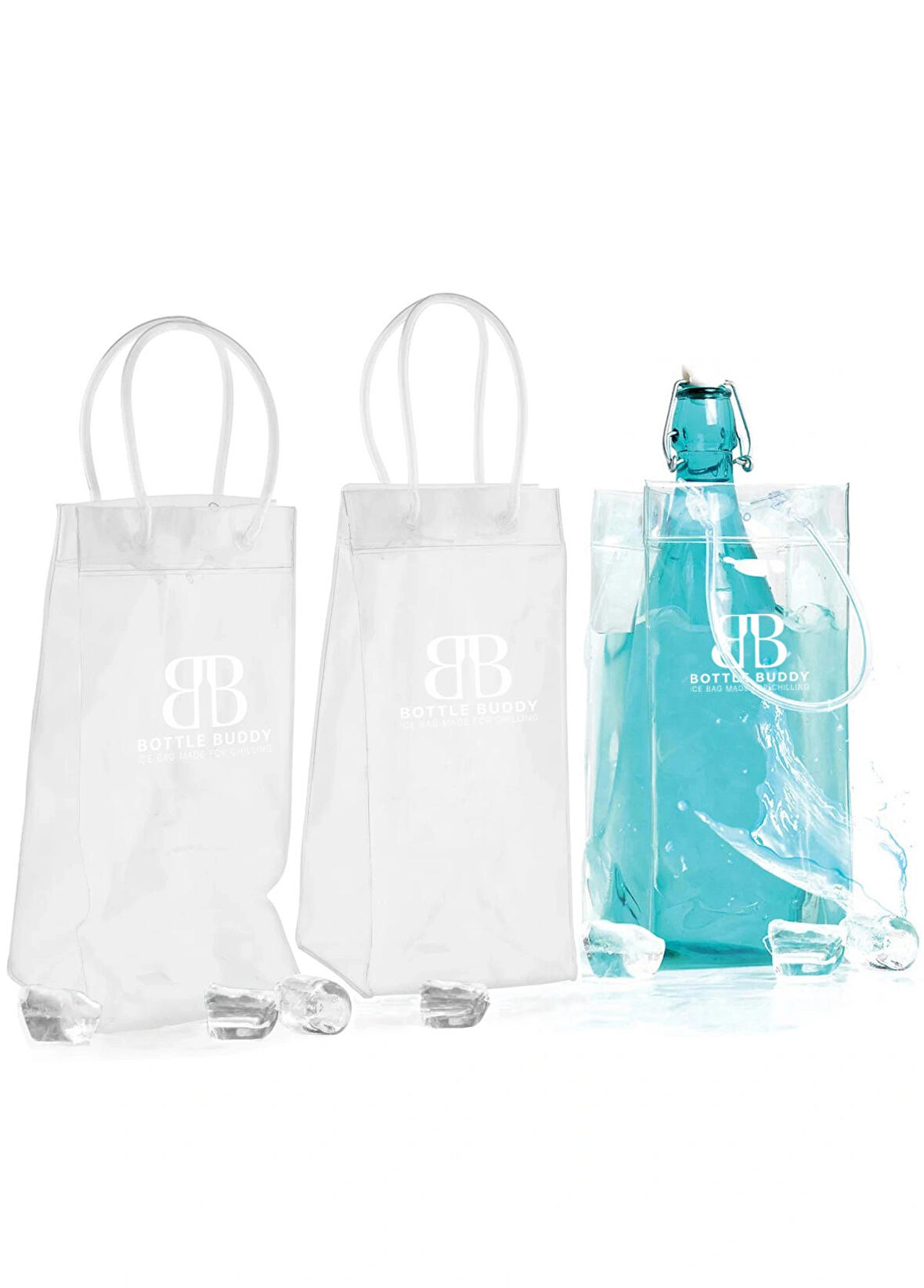 Bottle Buddy Ice Bag - Şişe ve Şarap Soğutucu 3'lü Buz Çantası Limited Edition