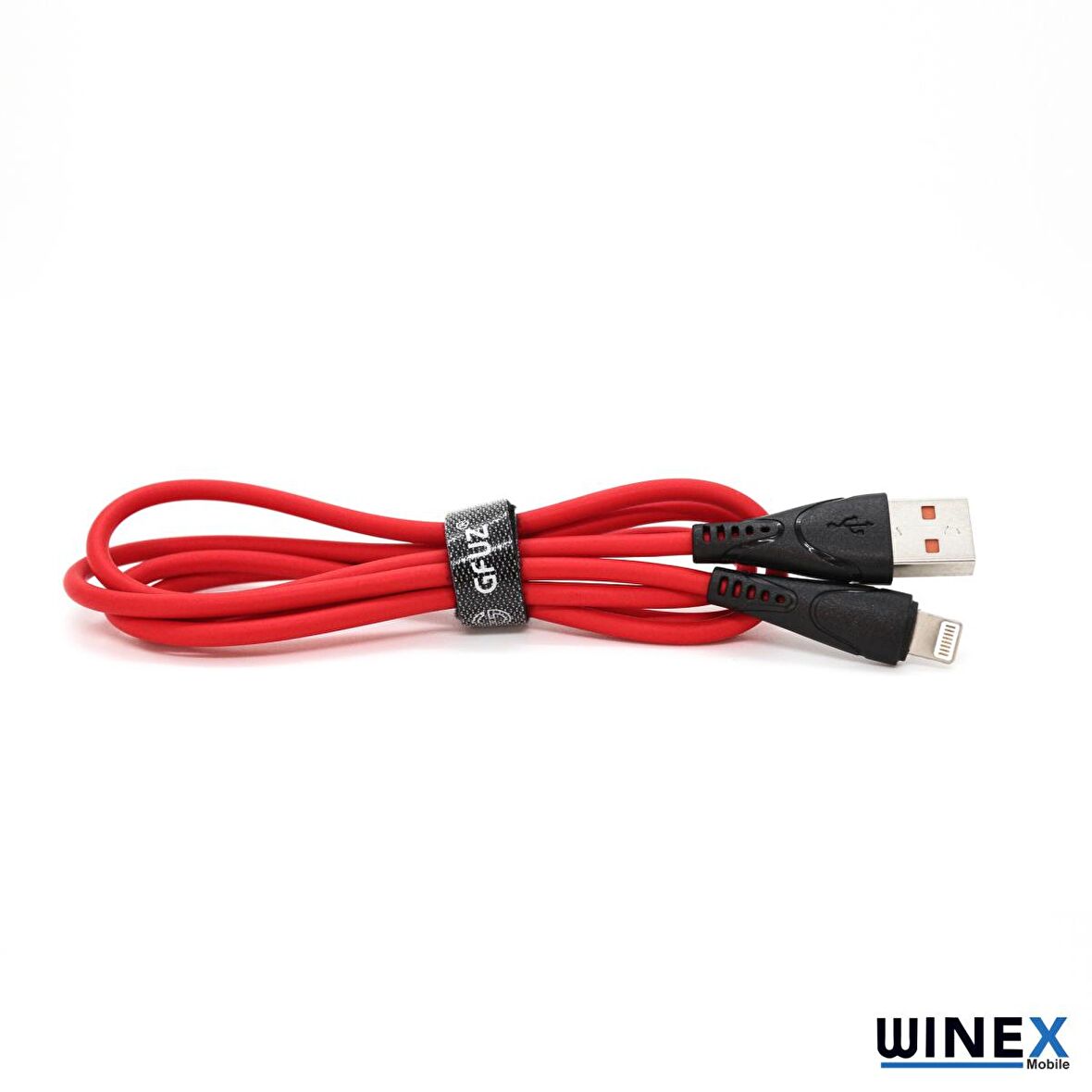 Winex GF30 USB Lightning Hızlı Data ve Şarj Kablosu 2.4A Kırmızı