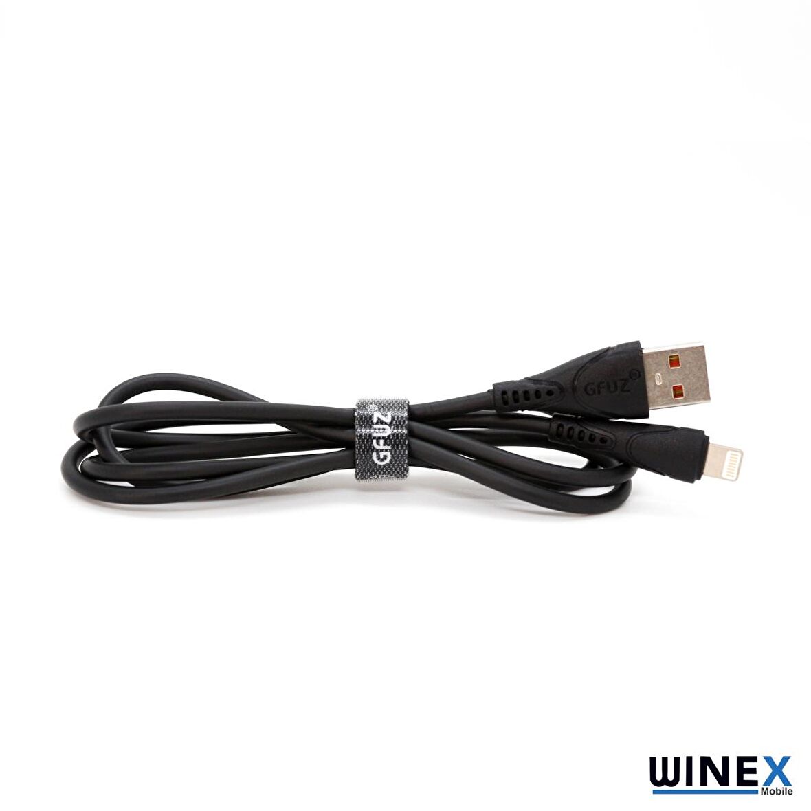 Winex GF30 USB Lightning Hızlı Data ve Şarj Kablosu 2.4A Siyah