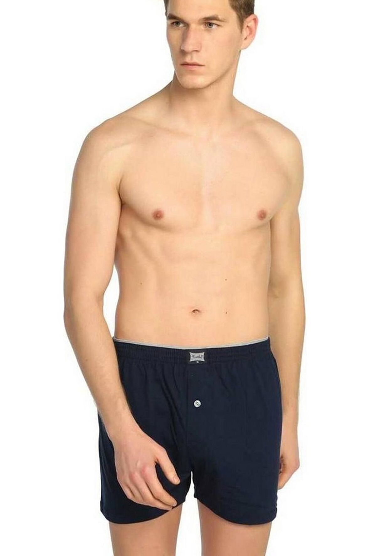 Tutku 0117 Erkek Penye Düz Boxer Lacivert Tekli Ürün