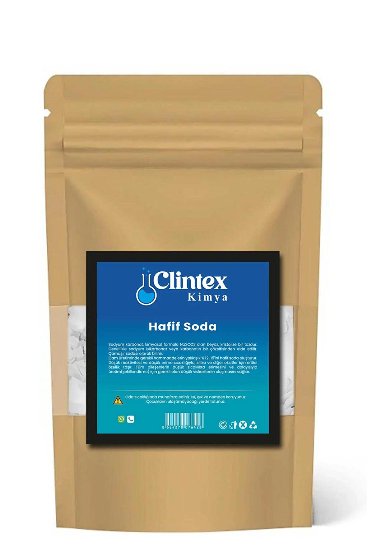 Clintex Kimya Çamaşır Sodası Hafif Soda 1 Kg Sodyum Karbonat