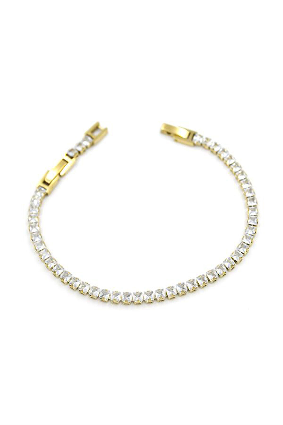 Taşlı Su Yolu Bileklik - Altın