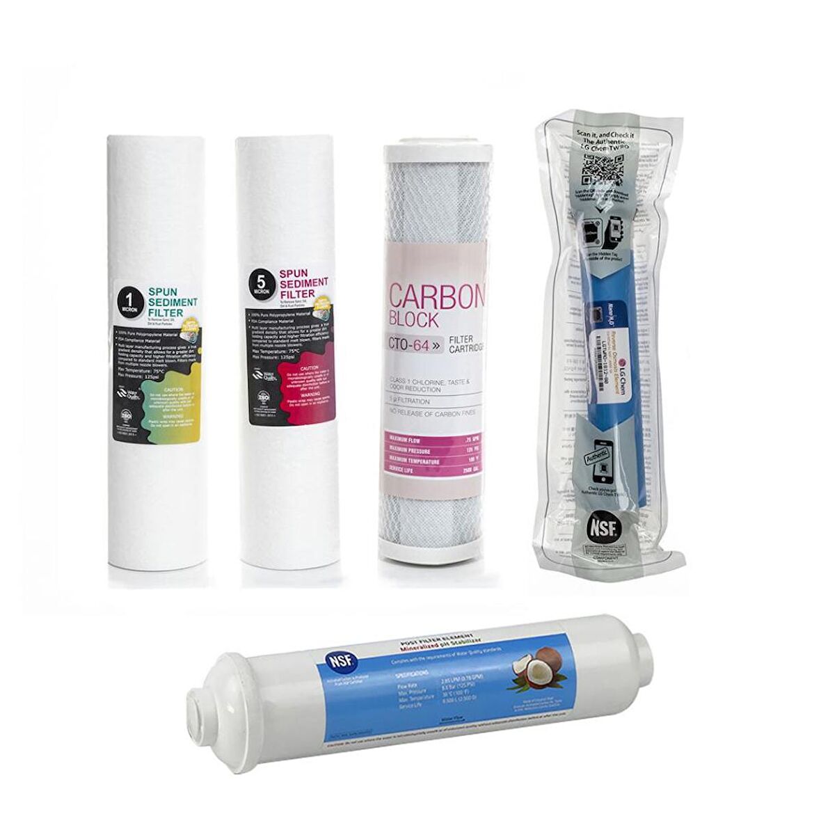 Sulook Açık Kasa Su Arıtma Cihazlarına Uyumlu 5'li Filtre Seti Lg Membranlı