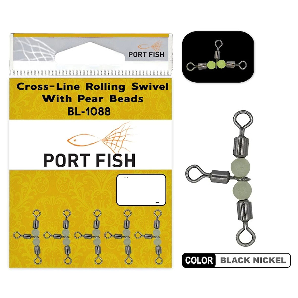 Portfish BL-1088 Üçlü Fosforlu Bilyalı Fırdöndü NO:10x12