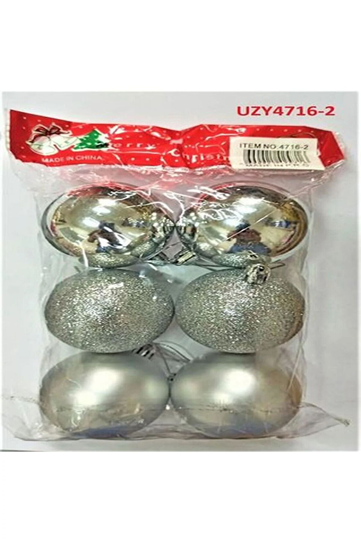 AĞAÇ PARTİ SÜSÜ TOP 6 LI 6CM SİLVER