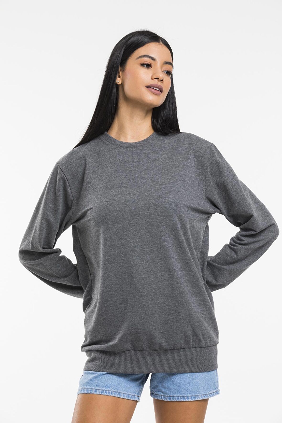 SPR21K30 Kadın Bisiklet Yaka Sweatshirt