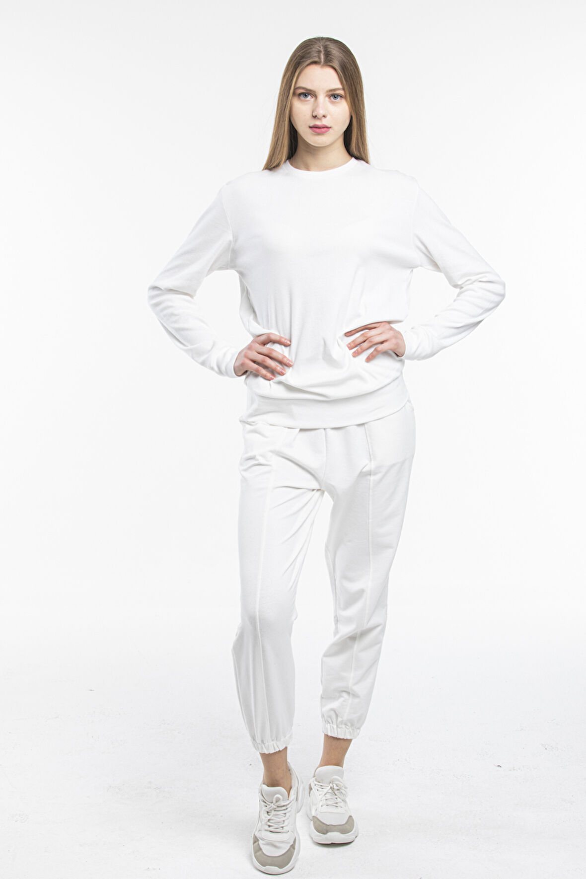 Süperlife Kadın Bisiklet Yaka Regular Fit Sweatshirt spr21k17