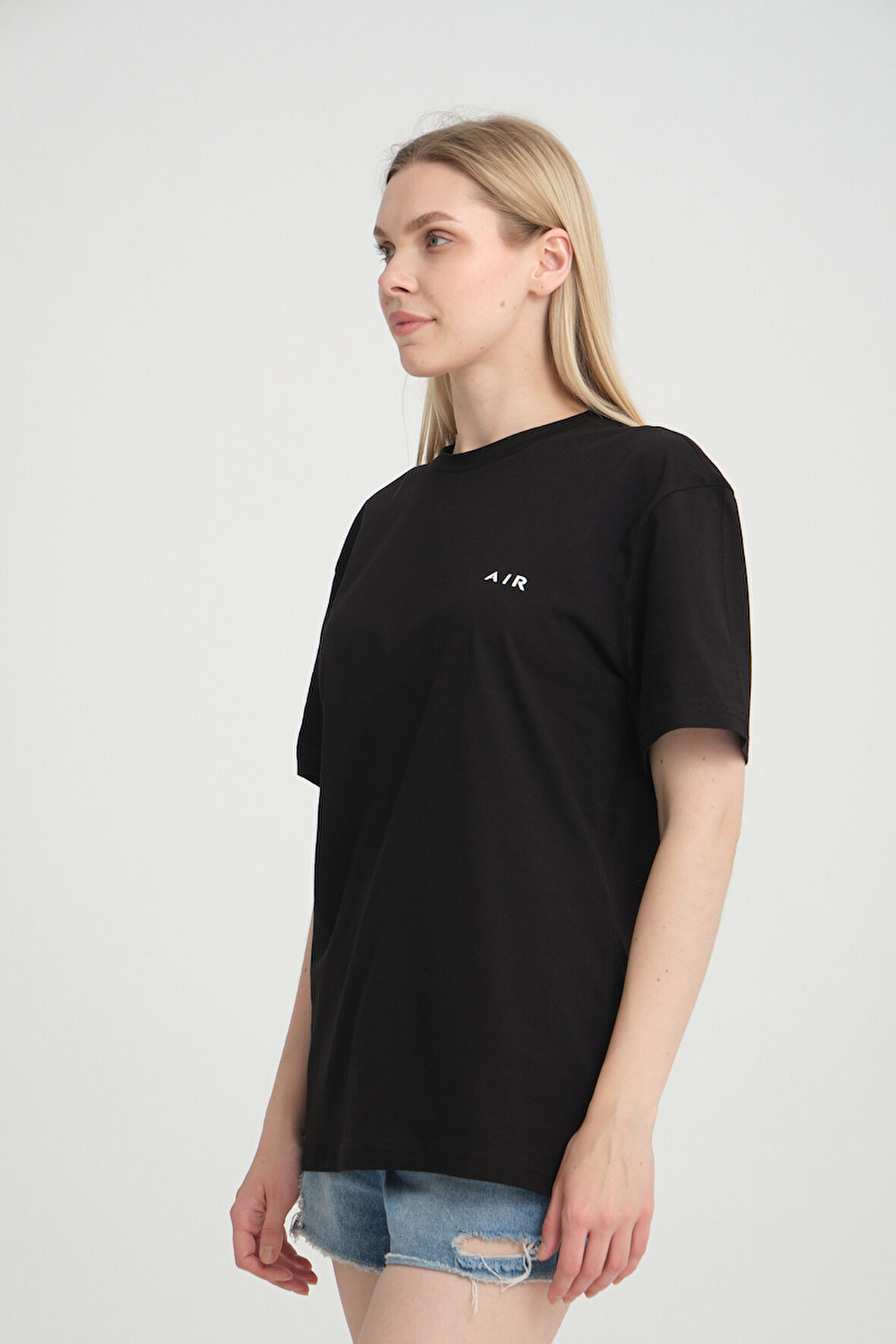 Süperlife Kadın Bisiklet Yaka Regular Fit Baskılı Tişort SPR21YK23