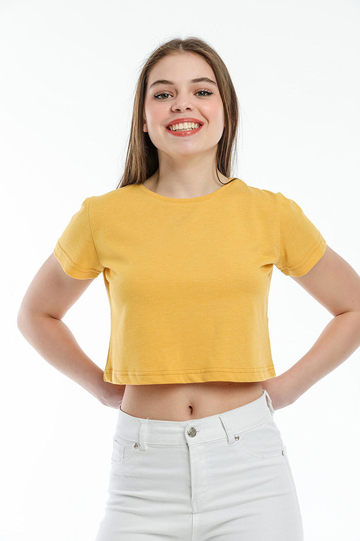 SPR21Y13 Crop Örme T-Shirt
