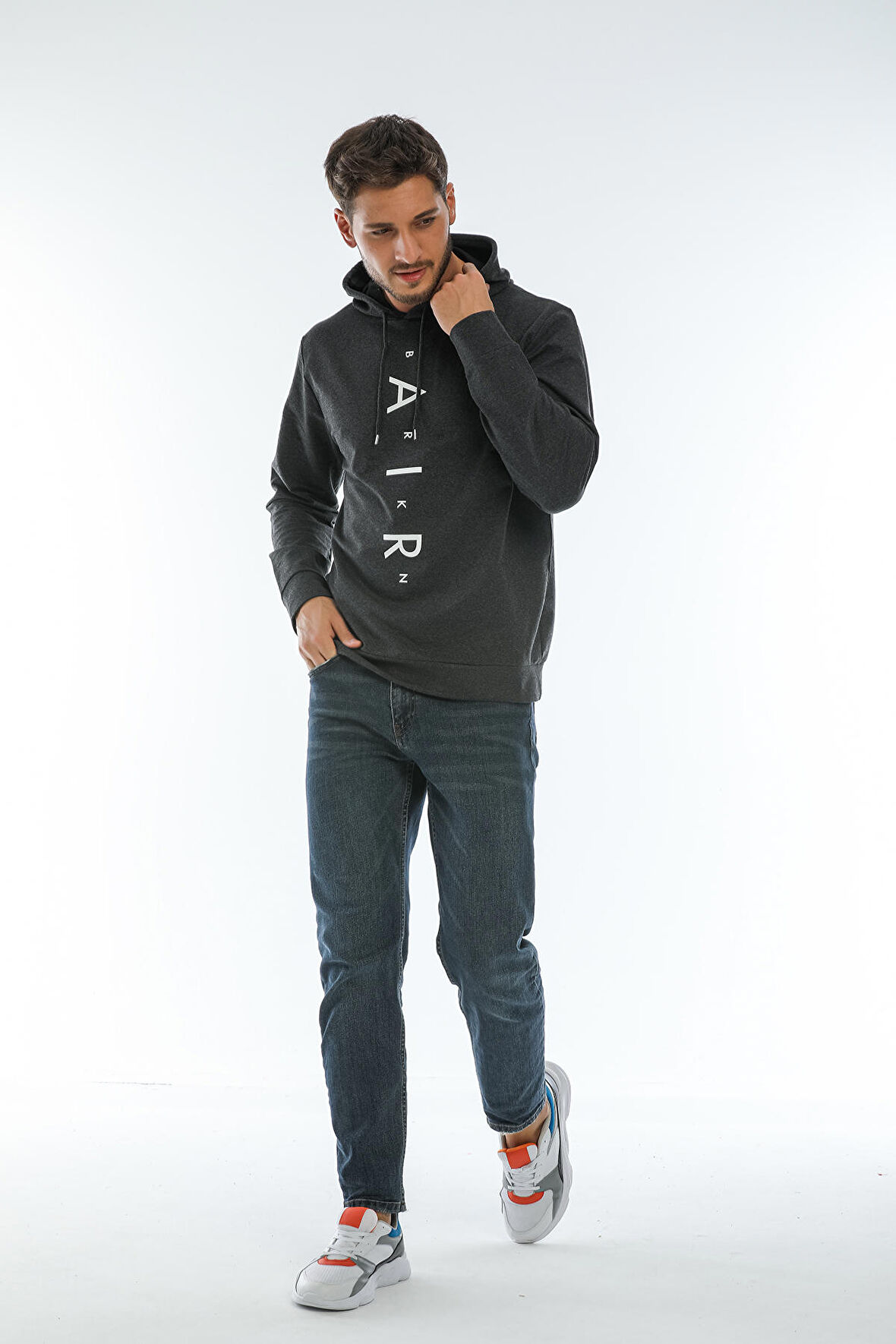 SPR22SW162 Kapşonlu Air Baskılı Sweat
