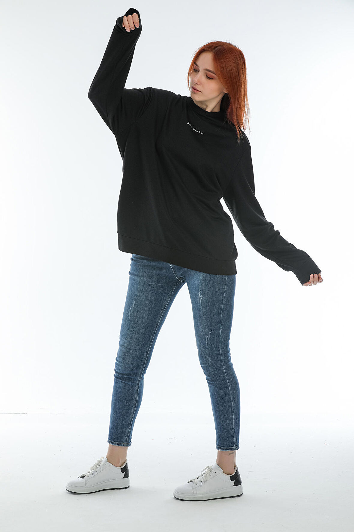 SPR22SWK030 Bisiklet Yaka Brooklyn Baskılı Sweat