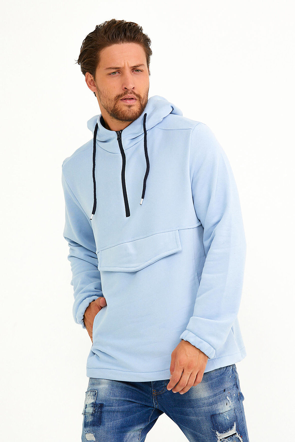 SPR22SW171 Yarım Ferm.Kargo Cepli Sweat