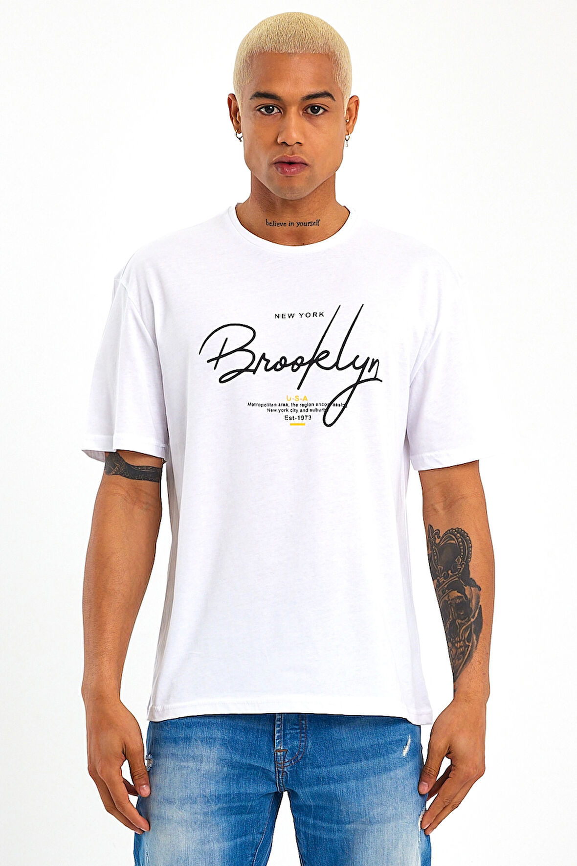 Süperlife Erkek Bisiklet Yaka Standart &Regular Fit Tişort SPR22TS110