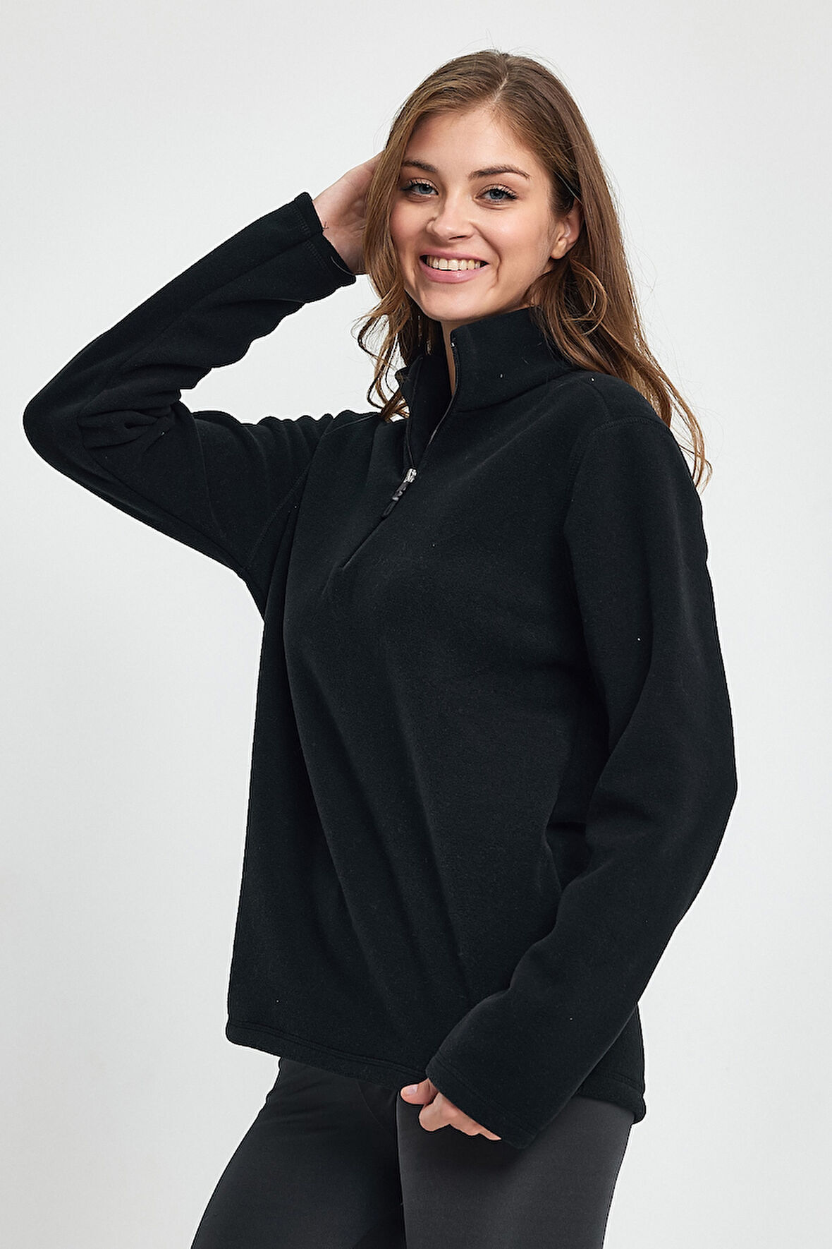 Süperlife Kadın  Rahat Kalıp Softech Polar Yarım Fermuarlı Sweatshırt spr24pwk20