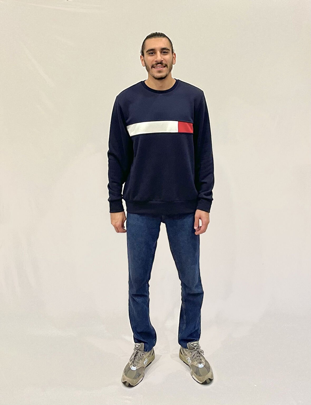 Erkek Bisiklet Yaka Rahat Kalıp 3 iplik Kalın Garnili Sweatshirt SPR24SW35