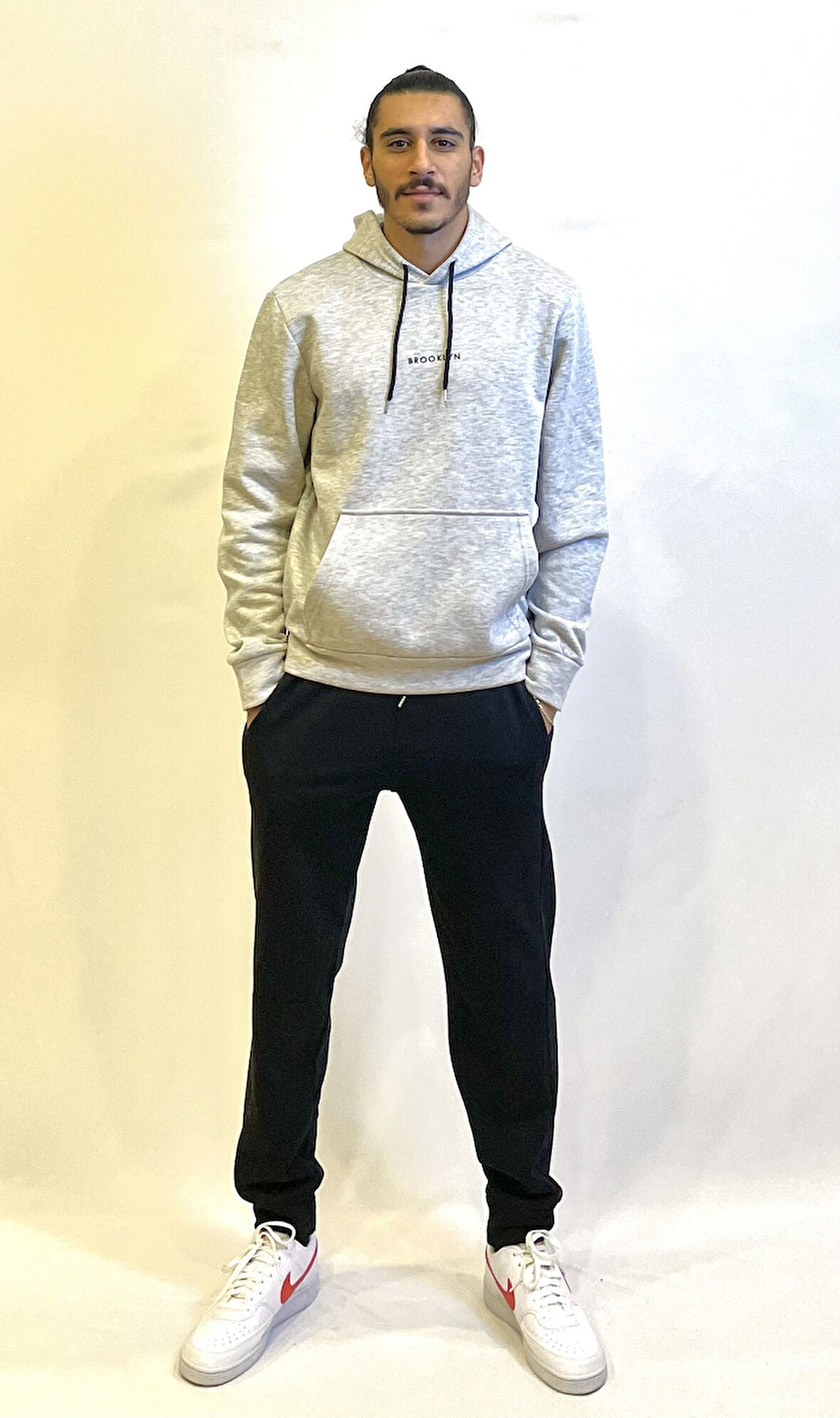 Erkek Kapş.Rahat Kalıp İçi Polarlı 3 iplik Orta Brooklyn Baskılı SweatShırt spr24sw13