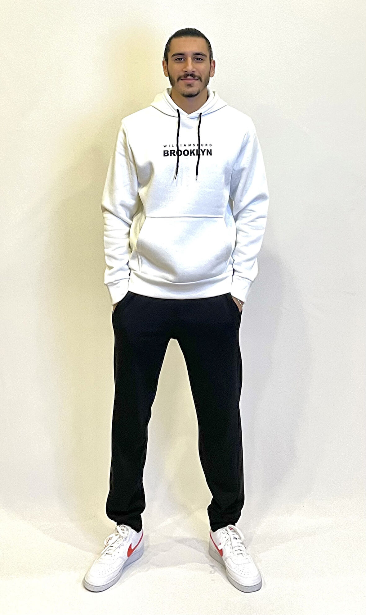 Süperlife Erkek Kapşonlu Rahat Kalıp İçi Polarlı 3 iplik  Wıllamsburg Brooklyn Baskılı Swetashırt spr24sw04