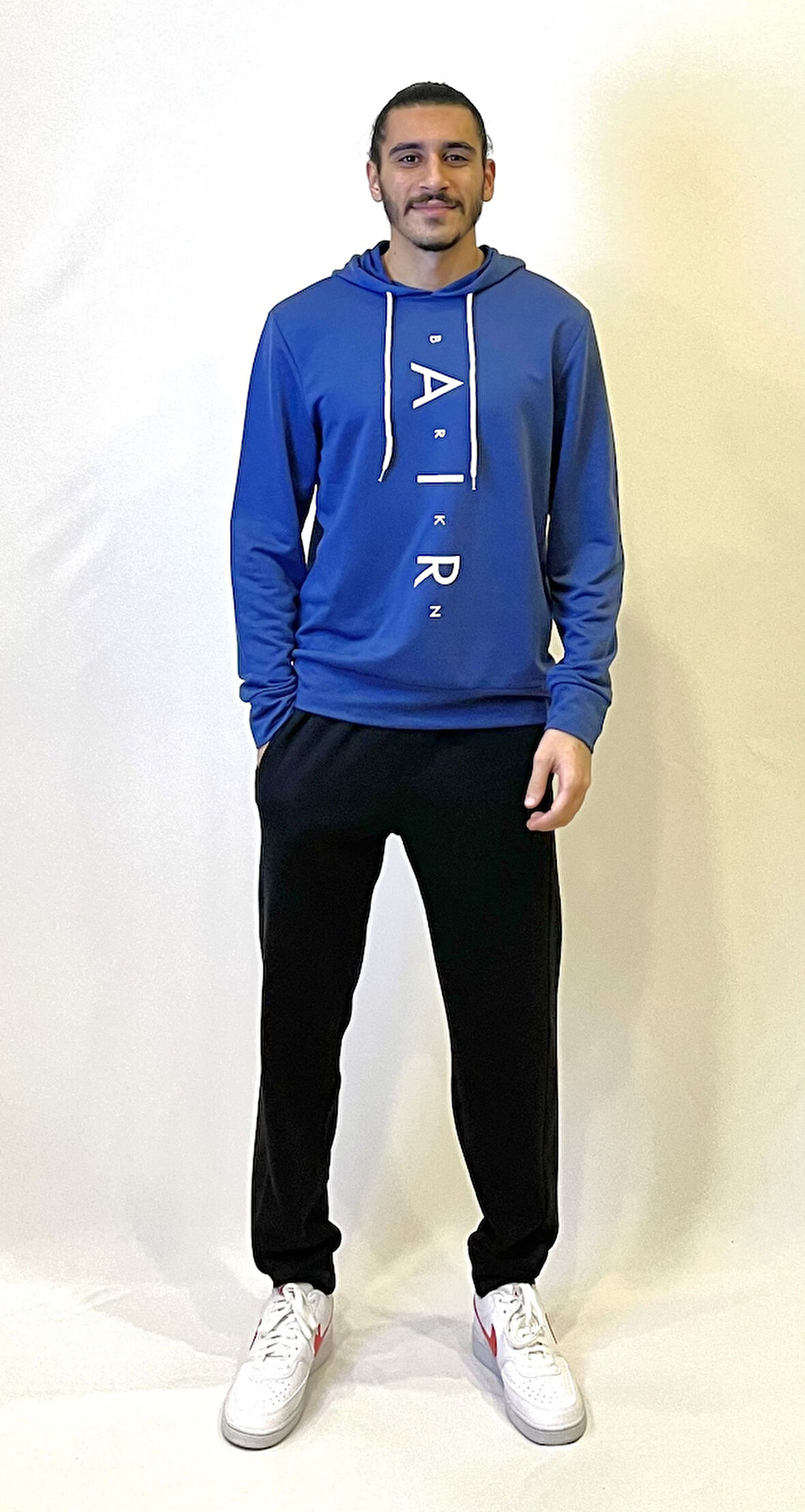 Süperlife Erkek Kapşonlu Regular Fit Air Baskılı İnce Sweatshirt SPR22SW162