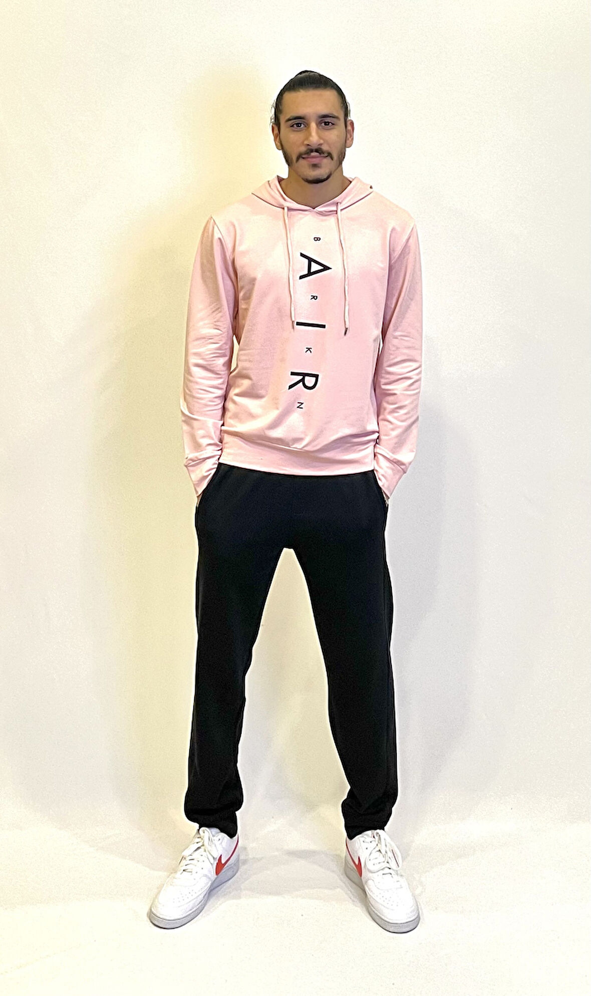 Süperlife Erkek Kapşonlu Regular Fit Air Baskılı İnce Sweatshirt SPR22SW162