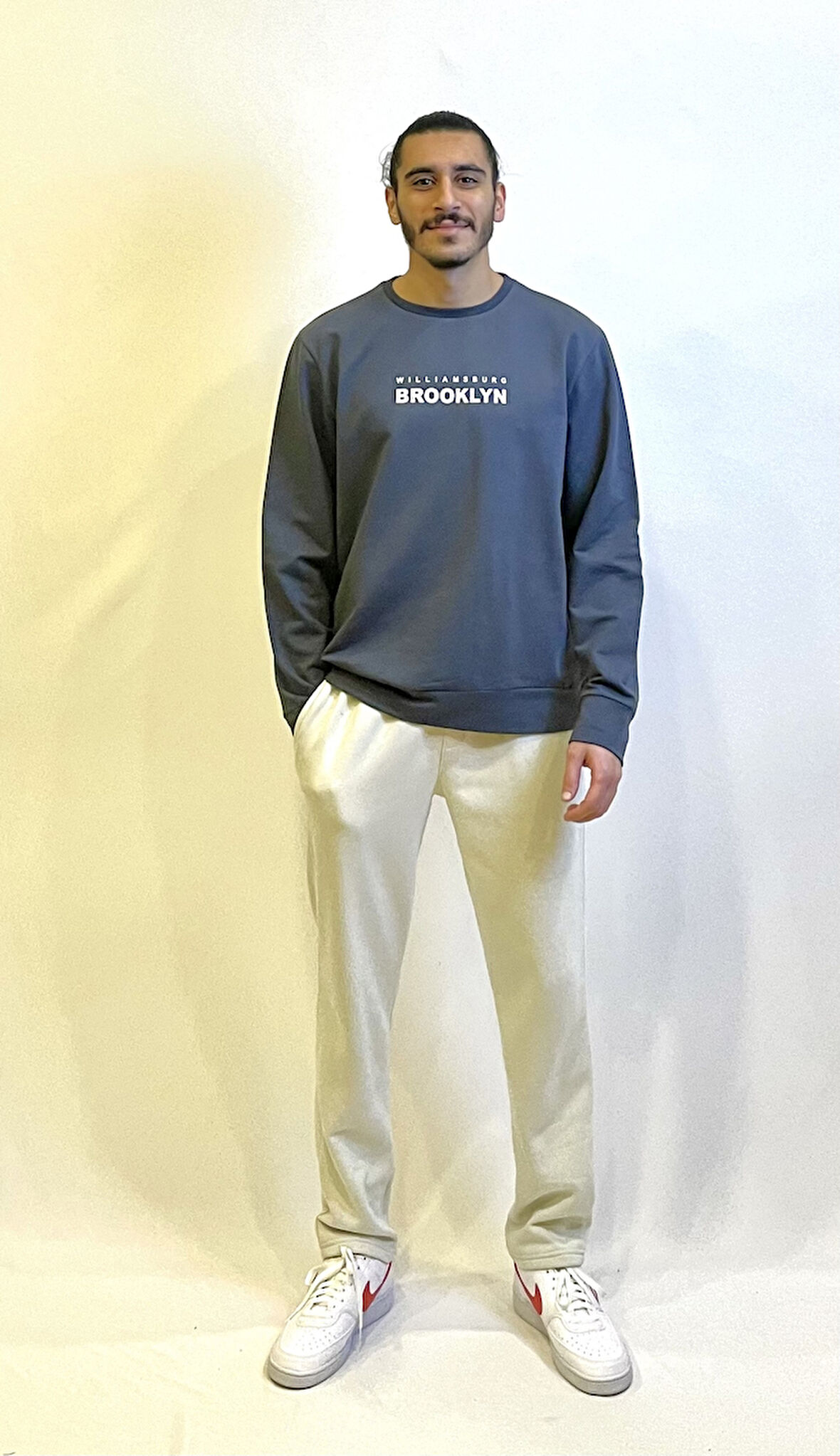 Süperlife Erkek Bisiklet Yaka Regular Fit Brooklyn Baskılı İnce Sweatshirt SPR23SW330