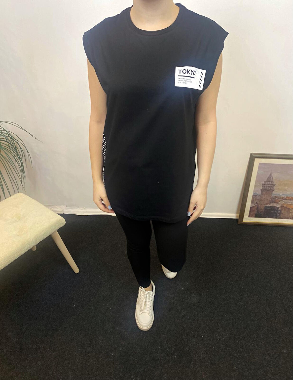 Kadın Bisiklet Yaka Regular Fit Tokyo Baskılı Tişort SPR24ATK345