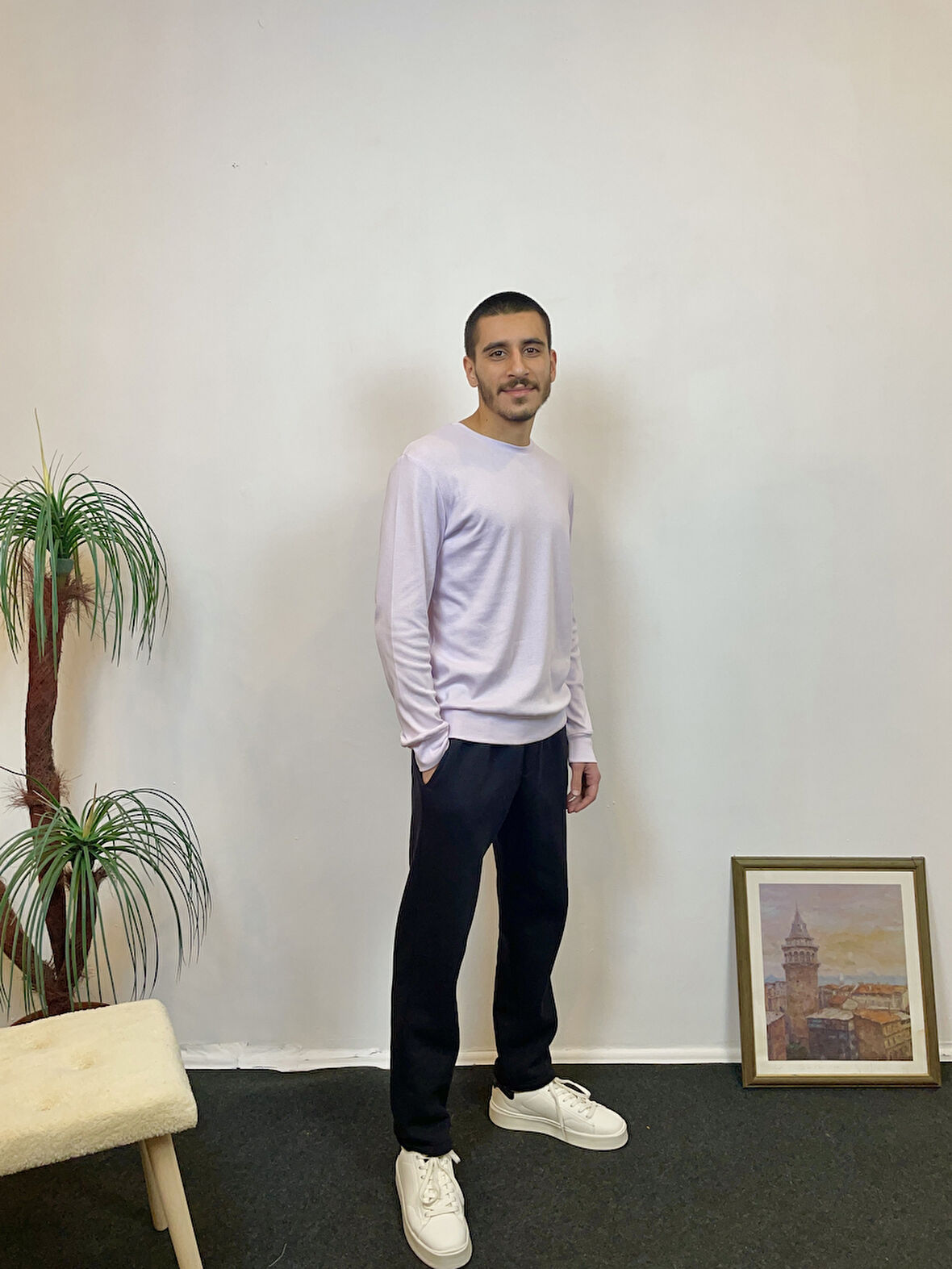 Süperlife Erkek Bisiklet Yaka Slim Fit İnce Sweatshirt SPR 20K17