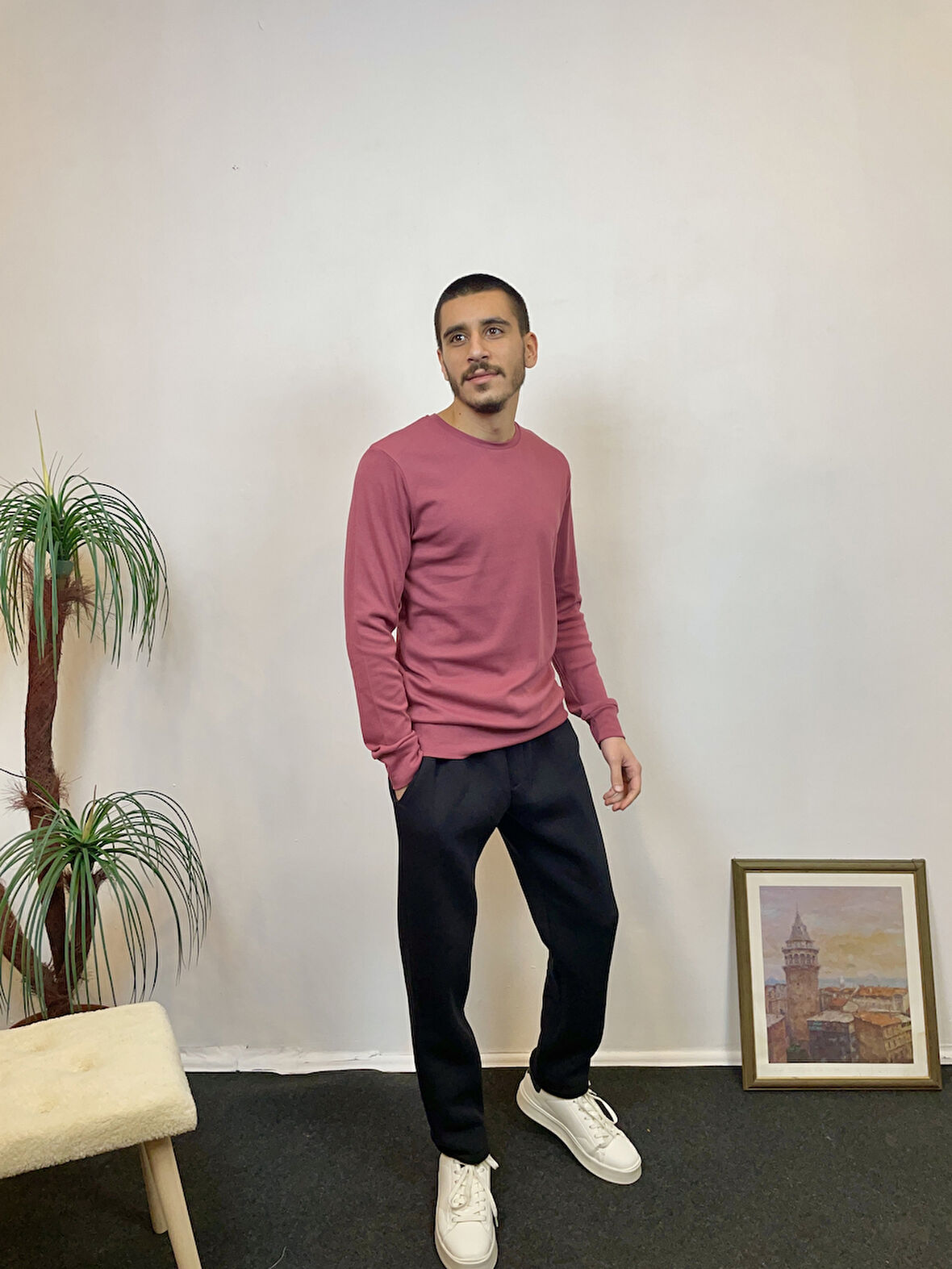 Süperlife Erkek Bisiklet Yaka Slim Fit İnce Sweatshirt SPR 20K17