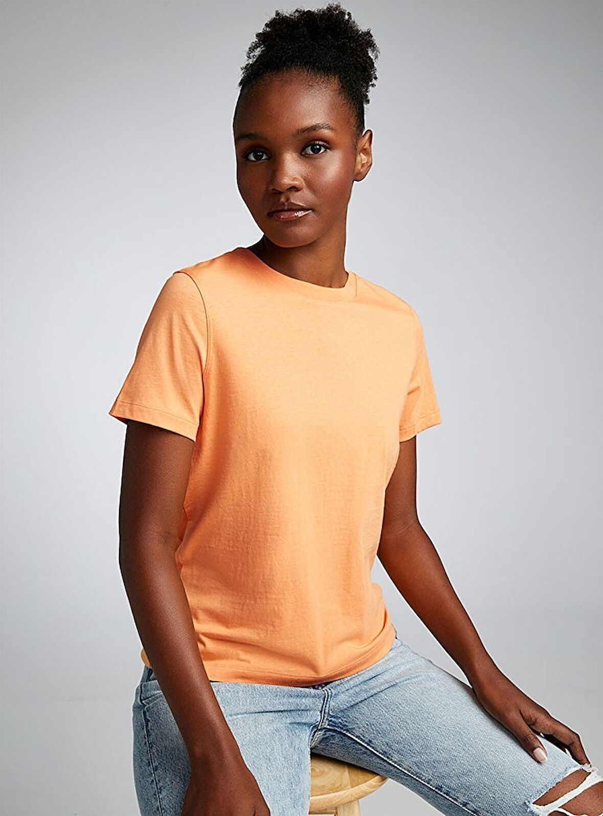 Kadın Bisiklet Yaka Tshirt SPR24TSK46
