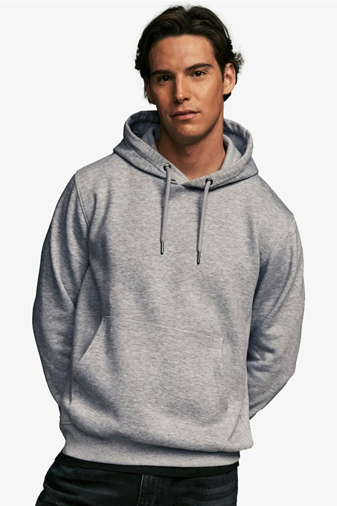 Erkek Kapşonlu Rahat Kalıp İçi Polarlı 3 iplik Kalın SweatShırt spr25sw55