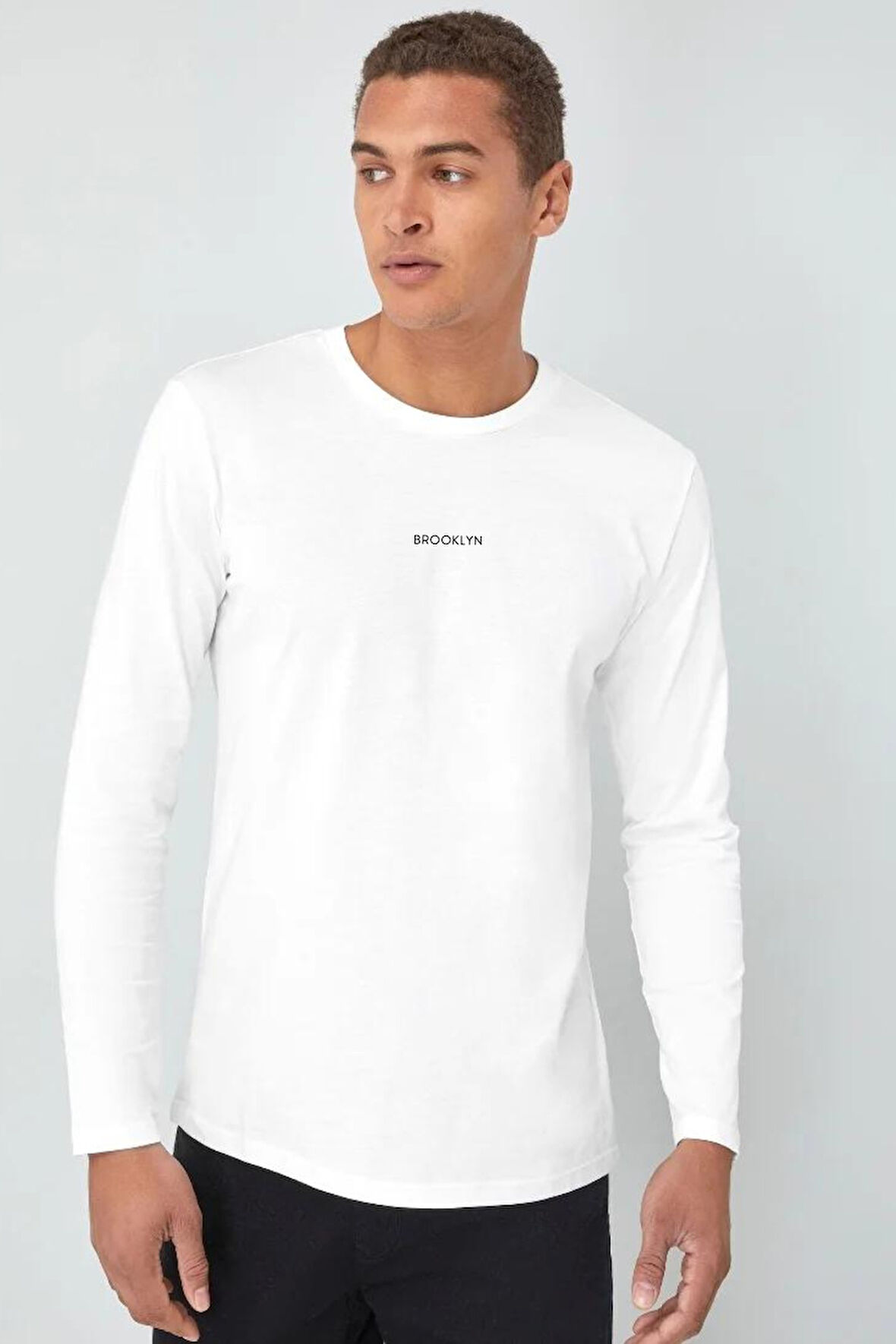 Süperlife Erkek Uzun Kollu Orta Brooklyn Baskılı Tshırt SPR25TS40