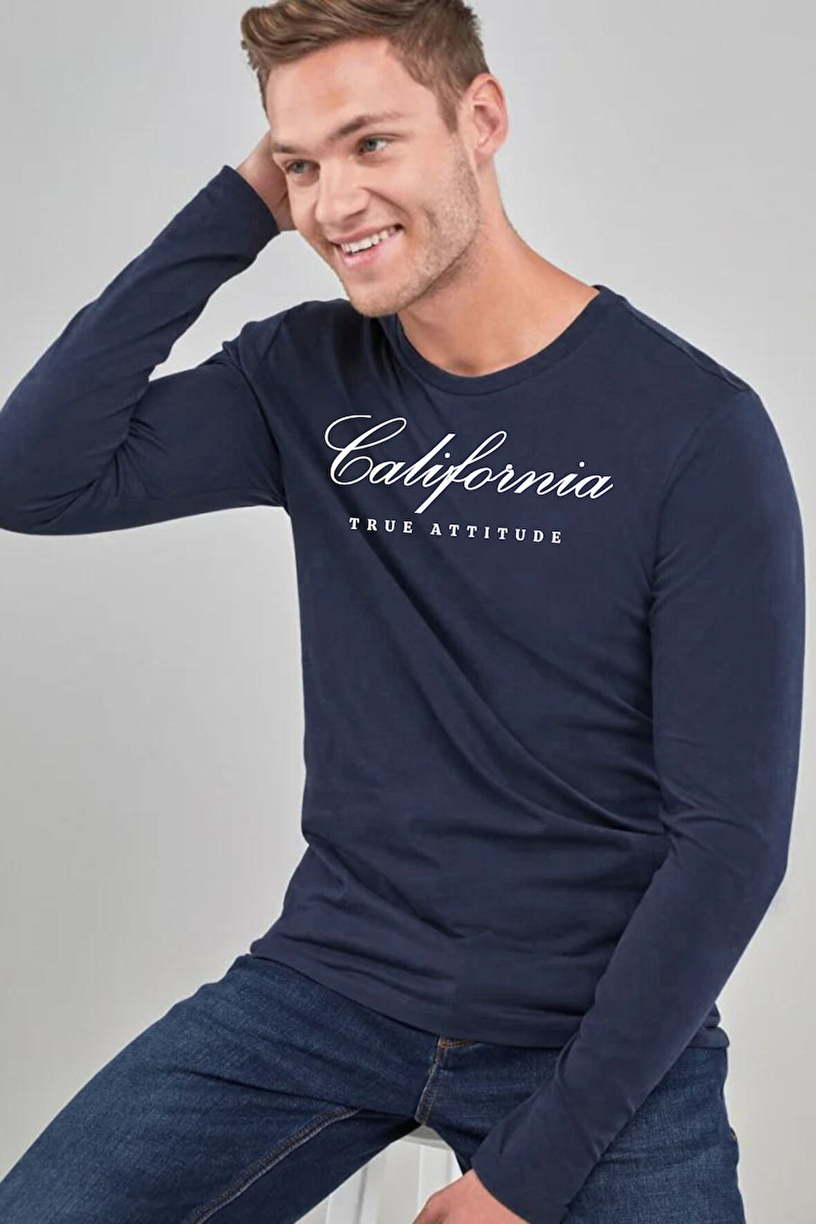 Süperlife Erkek Uzun Kollu California Baskılı Baskılı Tshırt SPR25TS38