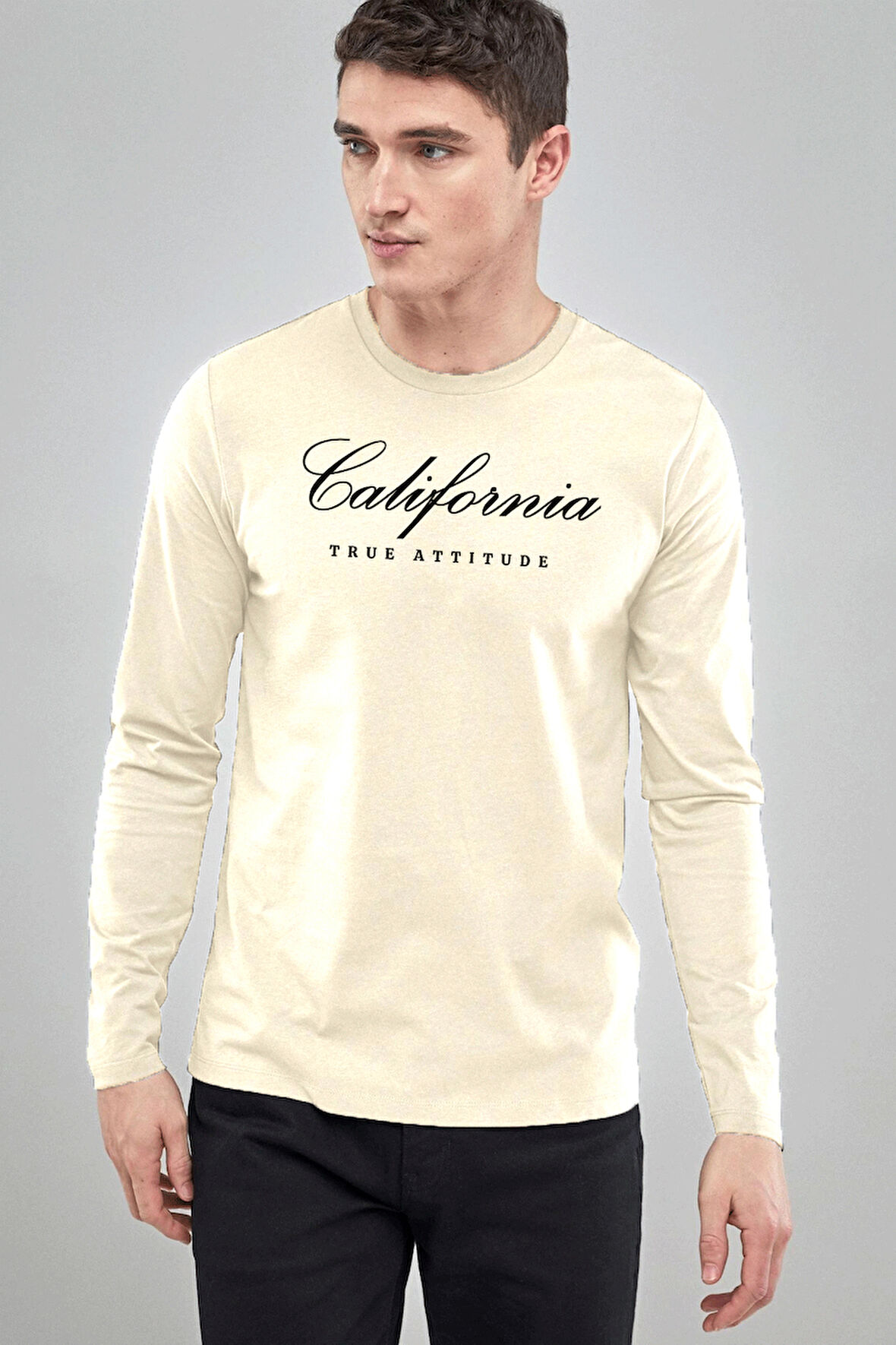 Süperlife Erkek Uzun Kollu California Baskılı Baskılı Tshırt SPR25TS38